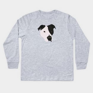 Black and White Pit Bull Kids Long Sleeve T-Shirt